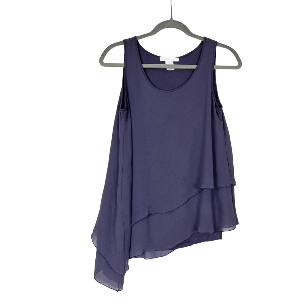 Design History Purple Asymmetrical Layered Top